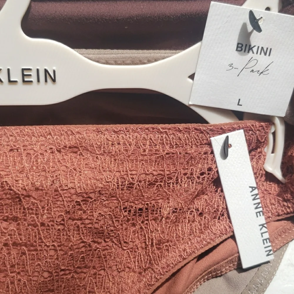ANNE KLEIN Women's Bikini Panties Soft Brushed Microfiber 3-Pack Size L